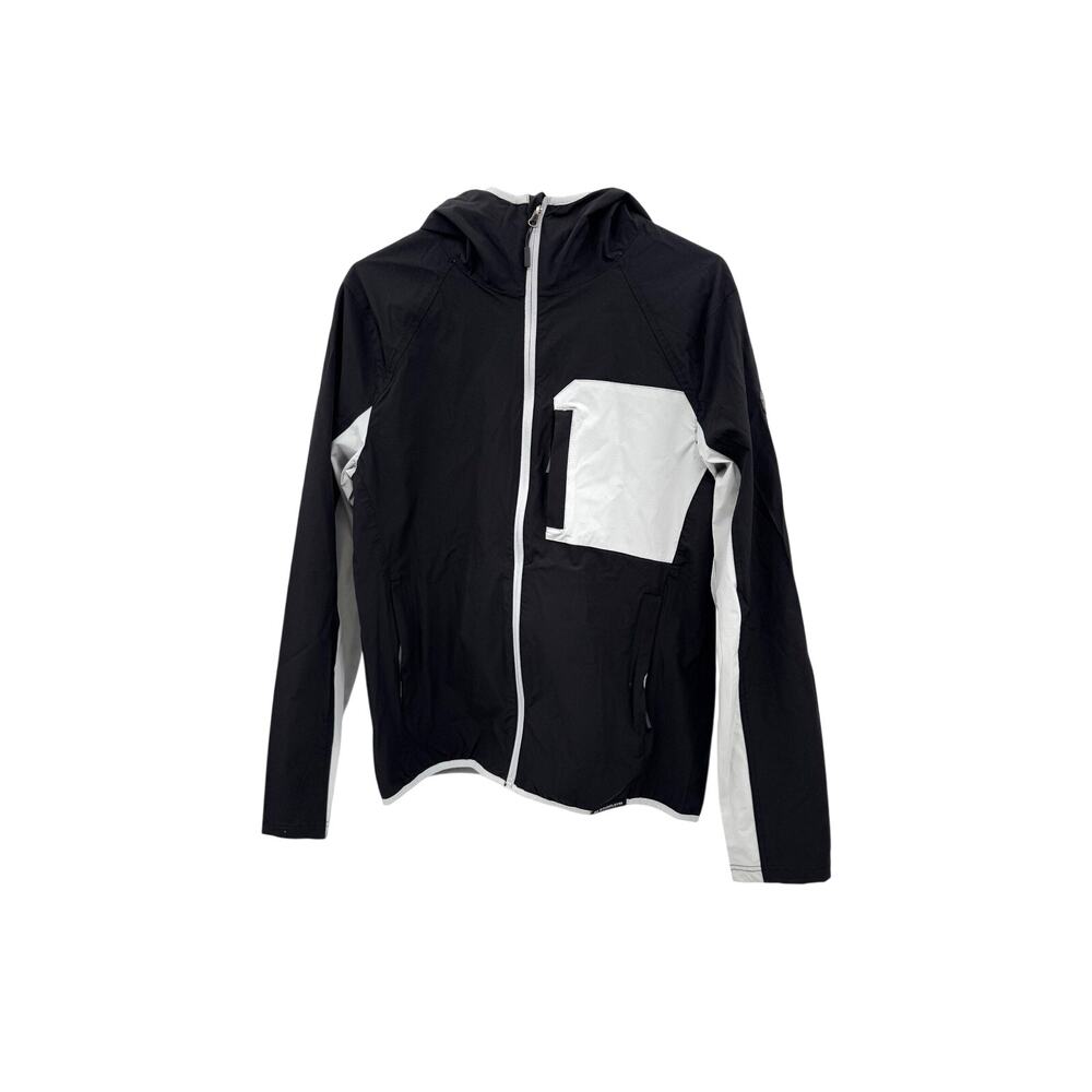 BE BOUNDLESS Colorblock Hooded Black Stretch Jacket Coat Mens Small NWT